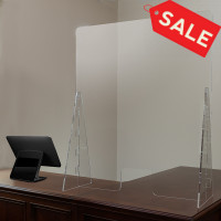 Flash Furniture BR-ASLF-3542-GG Acrylic Free-Standing Register Shield / Sneeze Guard, 35